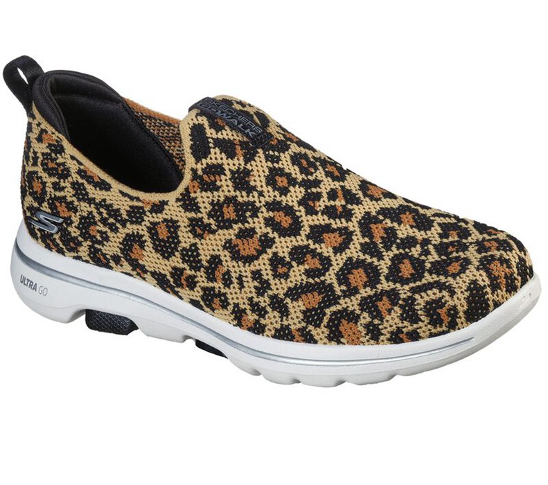 Skechers Gowalk 5 - Wildlife - Womens Slip On Shoes Leopard [AU-DS8590]
